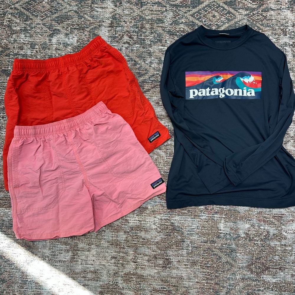 Patagonia Swim Shorts and Rashguard (size 10)